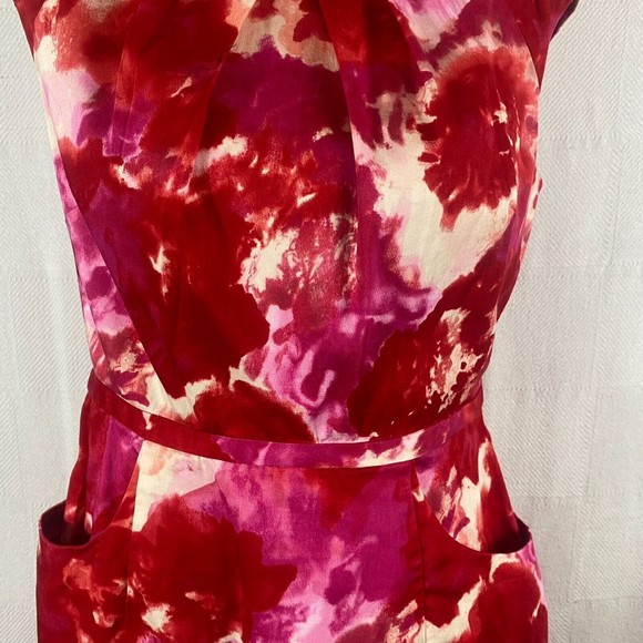 Adrianna Papell Red & Pink Sheath Dress Size 10 - Picture 3 of 16